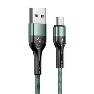 USAMS pleteni kabel U55 2A micro USB zeleno/zeleni 1m SJ450USB02 (US-SJ450)