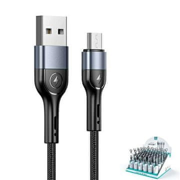 USAMS pleteni kabel U55 2A Micro USB 1 kom za set U55 crno/crno 1 m SJ450ZJ01 (US-SJ450) SJ450USBSG01