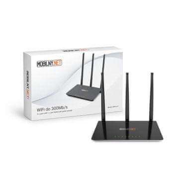 Internet ruter za kućni ured WiFi N300 3xLAN 1xWAN 3x5dBi mobile.net DW4L3v1 novo