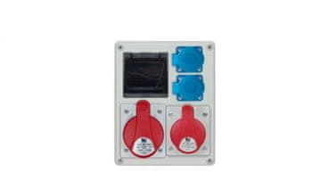 Pawbol Razvodna ploča R-BOX 240 4S 1x32A/5P 1x16A/5P 2x250V, prazni prozor, crna/svijetla IP44 B.1701