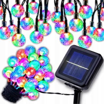 Solarna girlanda 10m 100 LED kuglica IP65 senzor sumraka vrtna zavjesa RGB