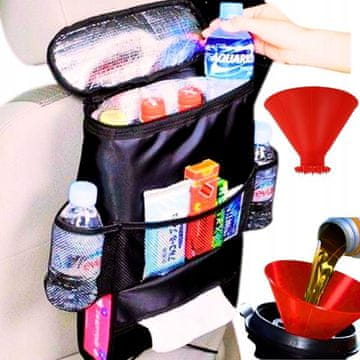 ORGANIZATOR ZA AUTO SJEDALO S TERMO VREĆICOM ZA AUTO + LIJEVAK