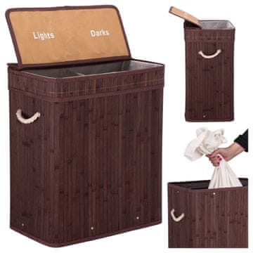 Gockowiak Košara za rublje od bambusa s poklopcem 100L wenge boje
