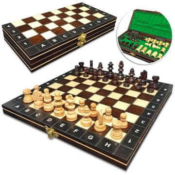 DRVENI ŠKOLSKI ŠAHOVSKI SET, PALJENI, TURNIRSKI, 27 x 27 CM, MALI, PROIZVOĐAČ