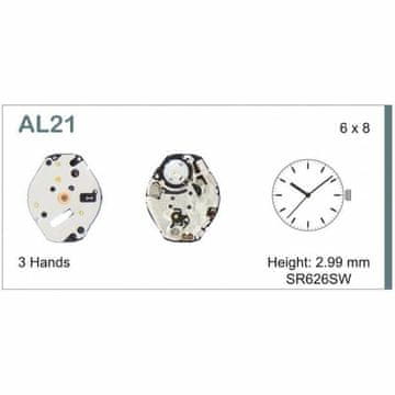 E.I. Mechanizm kwarcowy Y121E2 (AL21E2) H4 6 3/4 x 8 SC Quartz (377 | SR626SW)