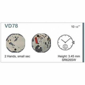 E.I. Mechanizm kwarcowy VD78 A 10 1/2''' SS Quartz (377)