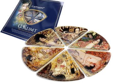 Carmani, KLIMT ukrasni i uporabni stakleni tanjuri (6 komada/miks od 6 uzoraka)