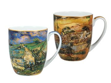 Carmani, set od 2 šalice 380ml - VAN GOGH/Slamnate kućice u Cordevilleu i farme blizu Auversa