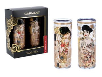 Carmani, set od 2 čaše za votku 60ml - GUSTAV KLIMT/Poljubac + Adele