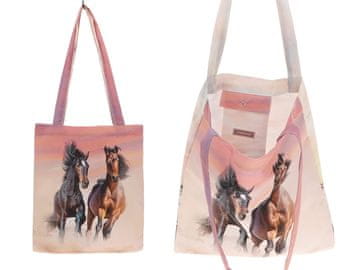 Carmani, torba za rame, za kupovinu do 5 kg - HORSES/KONIE model 3