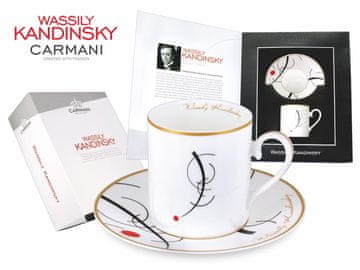 Carmani, šalica i tanjurić 240 ml - WASSILY KANDINSKY/Slobodna krivulja do točke...