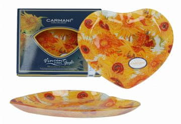 Carmani, ukrasni i funkcionalni tanjur - srce - VAN GOGH/Suncokreti
