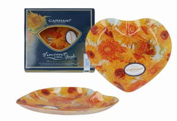 Carmani, ukrasni i funkcionalni tanjur - srce - VAN GOGH/Suncokreti