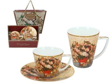 Carmani, set za dvoje: šalica + krigla - VAN GOGH/Vaza s ružama