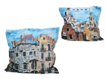Carmani, jastuk s punjenjem i patentnim zatvaračem - motiv inspiriran slikama A. GAUDI-ja