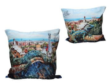 Carmani, jastuk s punjenjem i patentnim zatvaračem - motiv inspiriran slikama A. GAUDI-ja/VAN GOGHA