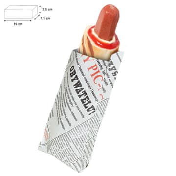 Papirnato pakiranje vrećica za francuski hot dog 75x25x190 1000 komada