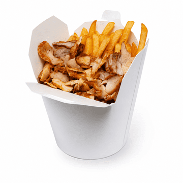 Kebab Box BIJELA kutija za hranu POMFRIT TJESTENINA 0% plastike BEZ SUP-a! 500ml 50 kom