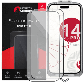 Novo kaljeno staklo Screen Samurai za Apple iPhone 14 Pro s okvirom za jednostavno pristajanje | Pakiranje od 2 komada
