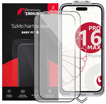 Novo kaljeno staklo Screen Samurai za Apple iPhone 16 Pro Max s okvirom za jednostavno pristajanje | Pakiranje od 2 komada