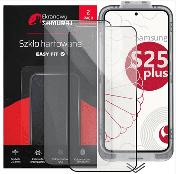 Novo zaštitno staklo Screen Samurai za Samsung Galaxy S25+ s okvirom za jednostavno pristajanje | Pakiranje od 2 komada