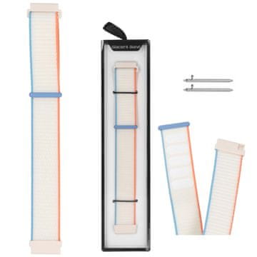 Novi Grip Strap najlonski remen za pametni sat, tropski krem, kremasti + plavi i narančasti, 22 mm