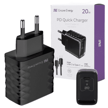 Novi 20W USB-C QC PD zidni punjač + 200cm USB-C kabel MD-202mC