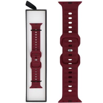 silikonski rebrasti bordo remen za pametni sat za Apple Watch 38/40/41 mm bordo