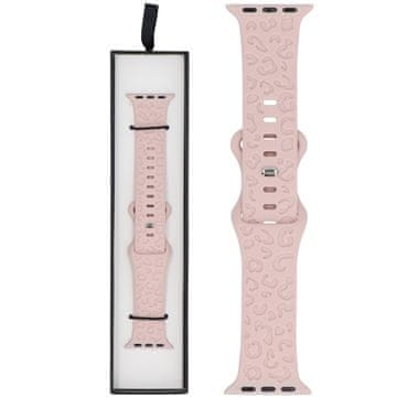 Novi silikonski leopard remen za pametni sat u prašnjavo ružičastoj boji za Apple Watch 38/40/41 mm ružičaste boje