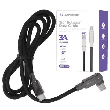 Novi USB-C x2 kabel s pomičnim utikačem QC PD 3A 60W za punjenje i prijenos podataka 100 cm pleteni EE122-CC