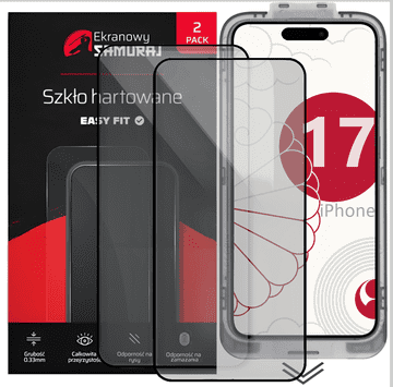 Novo zaštitno staklo Screen Samurai za Apple iPhone 17 s okvirom Easy Fit | Pakiranje od 2 komada