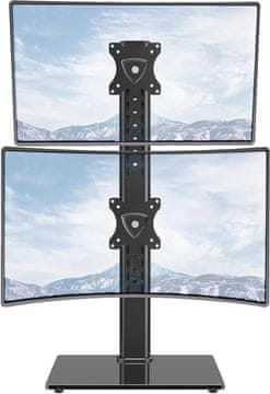 Novi DuoBase vertikalni stolni stalak za dva monitora 14-32" ergonomski podesivi okretni TRD-BLK-2STV-14"-32"