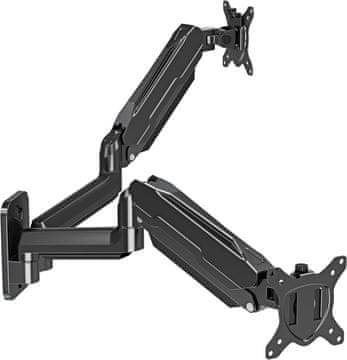 Novi DuoFlexWall zidni nosač za dva monitora 13-32" ergonomski podesivi okretni TRD-WBLK-2AL