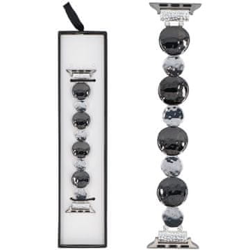 Nova Gleam Moons rastezljiva narukvica Silver Jet za Apple Watch 38/40/41mm srebrno-crna