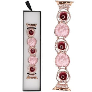 Nova Gleam Bud rastezljiva narukvica Golden Rose za Apple Watch 38/40/41mm ružičasto zlatna
