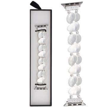 Nova Gleam Almond rastezljiva narukvica Crystal Cloud za pametni sat za Apple Watch 38/40/41 mm srebrno-bijela