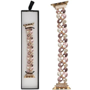 Nova Gleam Drops rastezljiva narukvica Rose Cappuccino Smartwatch narukvica za Apple Watch 38/40/41mm zlatna cappuccino