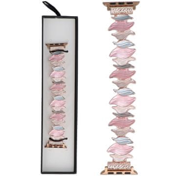 Nova Gleam Kiss rastezljiva narukvica boje čajne ruže za Apple Watch 38/40/41 mm ružičaste boje