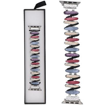 Nova Gleam Twirl rastezljiva narukvica s tamnim draguljem za Apple Watch 38/40/41 mm srebrne boje, pametni sat