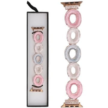 Nova Gleam Garden rastezljiva narukvica Rose Tea za Apple Watch 38/40/41mm ružičasta