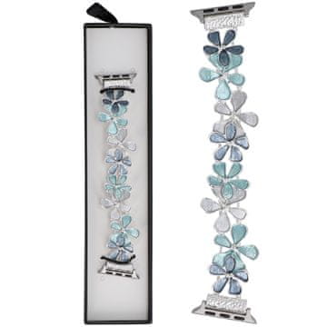 Nova Gleam Plumeria rastezljiva narukvica Coastal Blue za Apple Watch 38/40/41mm plavo-zelena