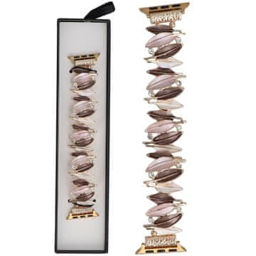 Nova Gleam Quill rastezljiva narukvica boje ruže i kave za Apple Watch 38/40/41mm smeđe-ružičaste boje