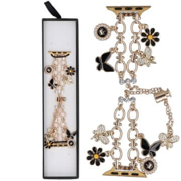 Nova narukvica s klizačem i dvostrukim lancem za princezu s zlatnom kopčom za Apple Watch 38/40/41 mm zlatna