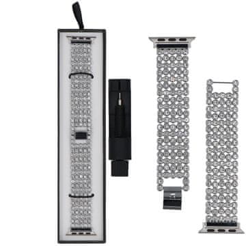 Nova Zirconia Grid narukvica srebrna za Apple Watch 38/40/41mm srebrna