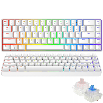 Nova PLAY ELECTRA RGB Anti-Ghosting mehanička tipkovnica za igranje s plavim prekidačima, bijela