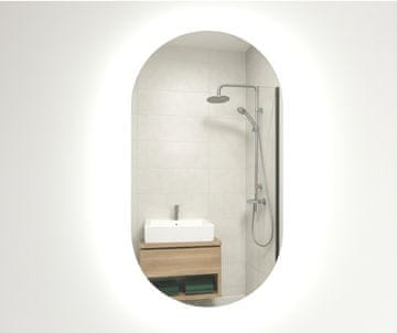 Bic OVALNO KUPAONSKO OGLEDALO LED OSVJETLJENO BEZ OKVIRA U PODU 45x80 MIRAGE BEZ DODIRNOG PREKIDAČA