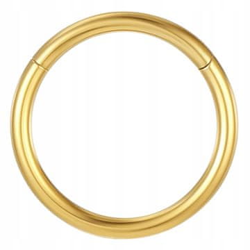 PIERCING Naušnica s klikerom, zlatna, titanska, spiralna, 1,0/6 mm