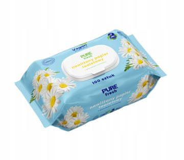Nawilżany papier toaletowy Pure Fresh klapka 100% rozpuszczalny 100 sztuk