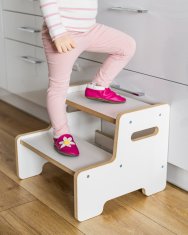 B.U. Drvena kuhinjska stolica za djecu, bijela