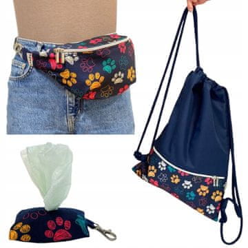 Dolly Dotty Set: ruksak, ženska torba, torba za struk, ruksak, dozator za kakicu